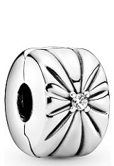catchy silver sunburst clips Pandora baby charm